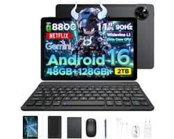 Aorlym P11 Tablet - 48GB RAM+128GB ROM/TF 2TB - Android 16 - 11 inch tablet 90Hz - T7250 - 8800mAh - 13MP+5MP - Gemini AI - Widevine L1 - Face ID - 5G WIFI - Dubbele luidsprekers - Pen, toetsenbord, muis - Zwart