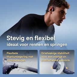 Sanag Bone Conduction Headphones – Sport Koptelefoon – Open-Ear Sport Headset Bluetooth 5.4 – Veilig Fietsen & Hardlopen – 8 Uur Batterij – IPX5 Waterdicht & Open Ear Design – Titanium Frame – Blauw — thumbnail 6
