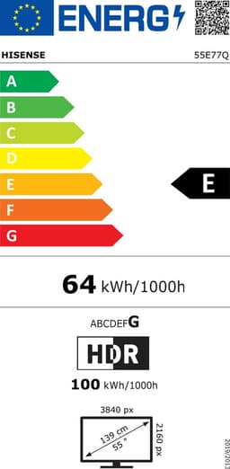 Hisense 55E77Q - 55 inch - 4K QLED - 2025 — thumbnail 2