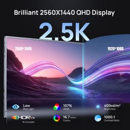 Arzopa Z3FC - Ultradun 2.5K Draagbare Monitor 16 inch – 180hz Gaming - Reisbundel met Beschermhoes – USB-C & Mini HDMI – Ingebouwde Kickstand – Voor Laptop, Mac & Smartphone & Switch — thumbnail 10