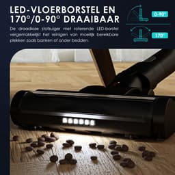 Elekiatech - Steelstofzuiger Draadloos - 50000Pa - 50 Min Gebruikstijd - 1.8L Stofbak - LED display – voor Harde Vloeren, Tapijt en Dierenharen - Zwart — thumbnail 10