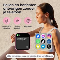 Siltcon® Seréa Smartwatch Dames - Horloge Dames - Stappenteller Horloge Dames - Hartslagmeter - Slaapmonitor - Saturatiemeter - Belfunctie - Geschikt voor iOS/Android - AMOLED - RVS - Elke pols - Incl. 5 Bandjes — thumbnail 3