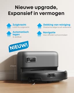 eufy Auto-Empty C10, slanke behuizing van 7,2 cm, tapijtreiniger, edge expansion borstel, automatisch legen, point laser en multi-infrarood navigatie — thumbnail 6