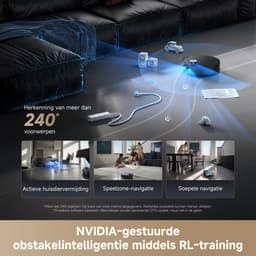 Dreame Aqua 10 Ultra Roller Complete Black – Robotstofzuiger met dweilfunctie – 30.000Pa Zuigkracht – AquaRoll™ & ThermoHub™ 100°C zelfreiniging – Tapijtveilig & slim Omnesight™ 2.0 navigatie – Voor harde vloeren & drempels — thumbnail 4