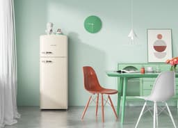 Helvetia Retro Koelvriescombinatie HRDPER206EC1 - Crèmekleur - 144 cm Hoog - 4ster Vriezer - Vintage - 206 Liter — thumbnail 5