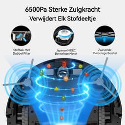 LIECTROUX X6 – Robotstofzuiger met Dweilfunctie – 6500Pa Sterke Zuigkracht – LDS LiDAR Navigatie & Uitgebreide Mapping – 2-in-1 Stof- en Waterreservoir – Virtuele Muren – Geschikt voor Tapijt & Dierenharen – App & Spraakbesturing — thumbnail 6