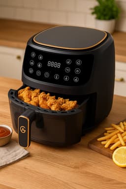 AG5100 Airfryer XXL Premium Zwart – 5,5L Hete Luchtfriteuse – Digitaal Display – 8 Programma’s – Anti-aanbak – Vaatwasserbestendig – Extreem Stil – Gezond Koken Zonder Olie – Inclusief Receptenboek — thumbnail 17