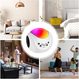 Crrynuo - Bluetooth Speaker - LED Licht Speaker - FM Radio Speaker - 1 Stuk - 360° Audio - 5W - Wit — thumbnail 4