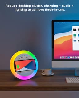 Crrynuo - Bluetooth Speaker - Draadloze Speaker - Multifunctionele LED Speaker - 1 Stuk - 4-In-1: Speaker + Nachtlamp + Oplader + Houder - Wit — thumbnail 6