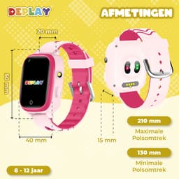 DEPLAY 4G KidsWatch Hero - GPS Horloge Kind - Smartwatch Kinderen - Kinderhorloge - Smartwatch Kind - Kinder Smartwatch - Roze — thumbnail 2