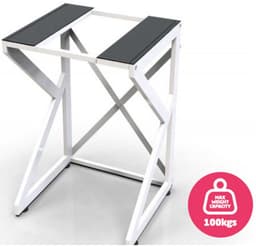 Wasmachine Kast - Wasmachine Verhoger- Metaal - Wit - Universeel Wasmachine en Droger Kast - Wasmachine Ombouw - Wasmachinerek - Wasmachine Sokkel- Robuust - Stabiel - Stevig - Anti Vibratie — thumbnail 2