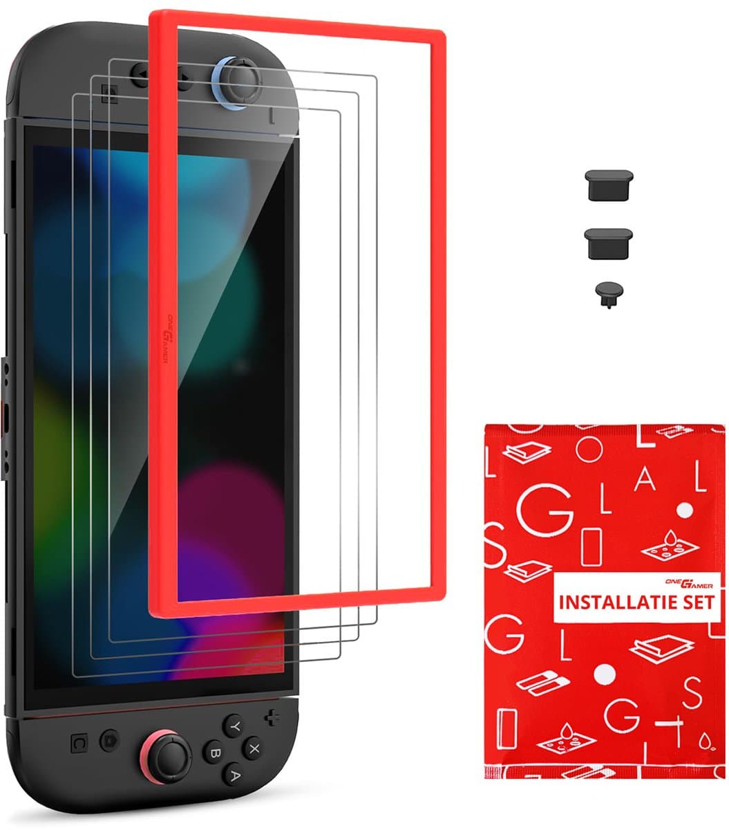 3X Screen protector - Screenprotector Geschikt voor Nintendo Switch 2 - 9H Tempered Glass - Beschermglas - Glasplaatje - Dock Friendly - Met Installatiekit — afbeelding 1