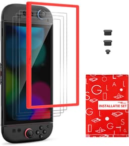 3X Screen protector - Screenprotector Geschikt voor Nintendo Switch 2 - 9H Tempered Glass - Beschermglas - Glasplaatje - Dock Friendly - Met Installatiekit — thumbnail 1