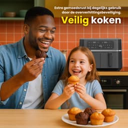 Dubbele Airfryer XXL 9L - 2×4.5L - 3200W - 11 Programma’s - Smart Finish & Match Cook - 60–200°C Instelbaar - PFAS-vrij - Vaatwasserbestendige Manden - COOK-IT — thumbnail 10