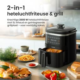 Heinner Airfryer 5L – 2600W Heteluchtfriteuse – Olievrij Frituren – Digitale Touchbediening – 6 Voorgeprogrammeerde Programma’s – Gezond & Vetarm Koken — thumbnail 2