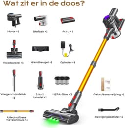 VACTechPro Steelstofzuiger Draadloos - 35000Pa - 35 Minuten - 6 in 1 - Afneembare Batterij — thumbnail 8