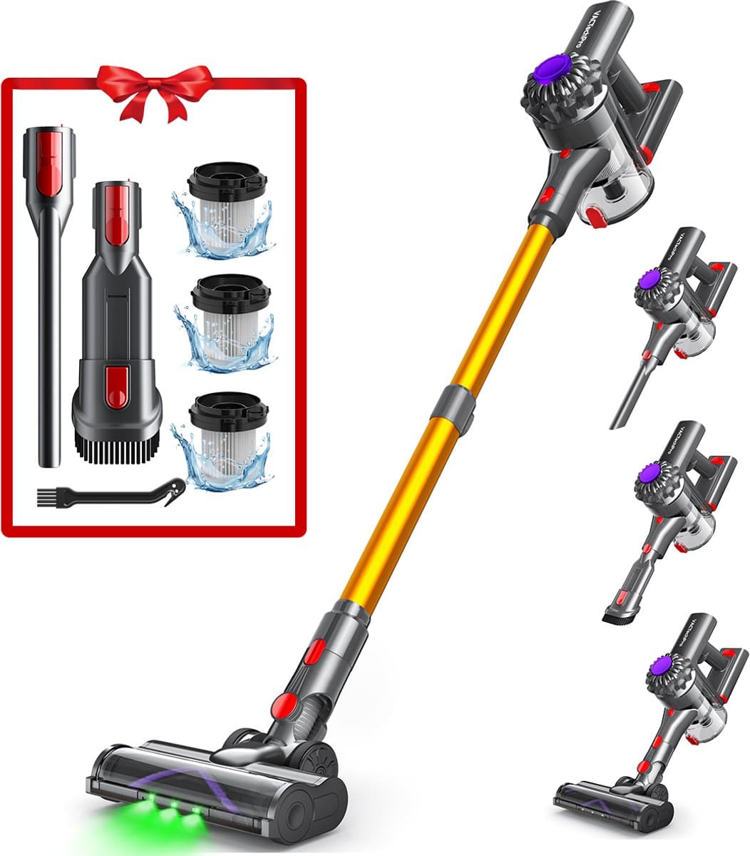 VACTechPro Steelstofzuiger Draadloos - 35000Pa - 35 Minuten - 6 in 1 - Afneembare Batterij — afbeelding 1