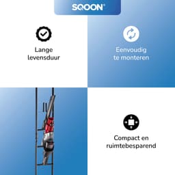 SQOON® Stofzuigerstandaard - Universeel -Geschikt voor o.a. Dyson V7, V8, V10, V11, V12, V15, V16 - Ook geschikt voor andere merken zoals AEG, Rowenta X-FORCE, Bosch, - Inclusief accessoires houders — thumbnail 5
