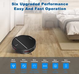 LIECTROUX M7S PRO – 2-in-1 Robotstofzuiger en Dweil – 4000Pa Sterke Zuigkracht – Slimme Gyroscopische Navigatie – Automatisch Hervatten – Geschikt voor Huisdieren & Tapijt – App & Alexa/Google - zwart — thumbnail 5
