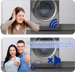 Verpakking van 4 schokdempers voor wasmachines met 19 krachtige zuignappen, antislipvoetjes voor wasmachine en droger, minder lawaai en voorkomen dat de wasmachine beweegt. — thumbnail 5
