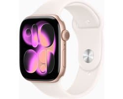 Apple Watch 11 - Wifi - 42mm - Rose Goudkleurig Aluminium Case with Light Blush Sport Band - S/M