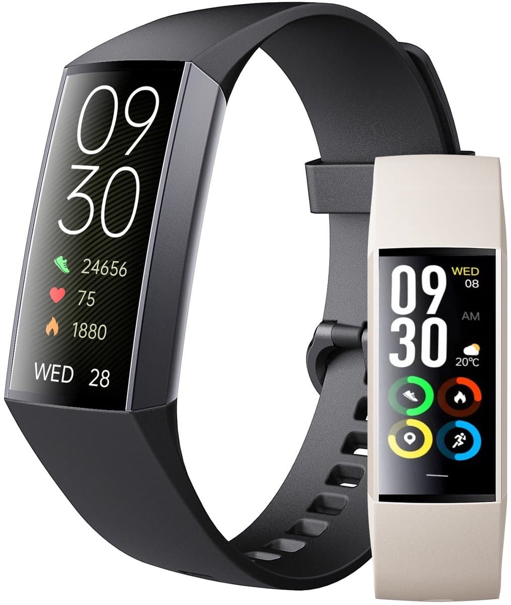 Siltcon® Activity Tracker Pro – Stappenteller Horloge - Hartslagmeter – Bloeddrukmeter - Slaapmonitor - Saturatiemeter – Sporthorloge – Smartwatch Dames, Heren & Kinderen - Universeel - RVS - Elke pols - Incl. 2 Bandjes — afbeelding 1