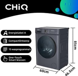 CHiQ CW07123863AX - Wasmachine - 7 KG - Space Pro - 16 programma's - AI Smart - Stoomwassen & Quick Wash - 12 jaar garantie op motor - A — thumbnail 4