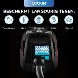 SQOON® 3-delige filterset geschikt voor Miele Boost CX1 - Model 11639240, SF-HY 60 en 11639250, CX-FSF | HEPA Stofbakfilter + HEPA uitblaasfilter — thumbnail 4