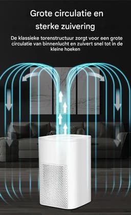 BolFlow® Luchtreiniger - HEPA - USB - Air purifier - Koolstoffilter - Ionisator - Stil & Compact - Voor Kantoor, Auto, Thuis - Wit — thumbnail 4