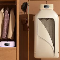 Multifunctionele Droger - Elektrische Wasdroger - Draagbare Compact - Opvouwbare Wasdroger - 1000 W - Kleine droger - Smart Droger - Tijdsinstelling - Beige — thumbnail 9