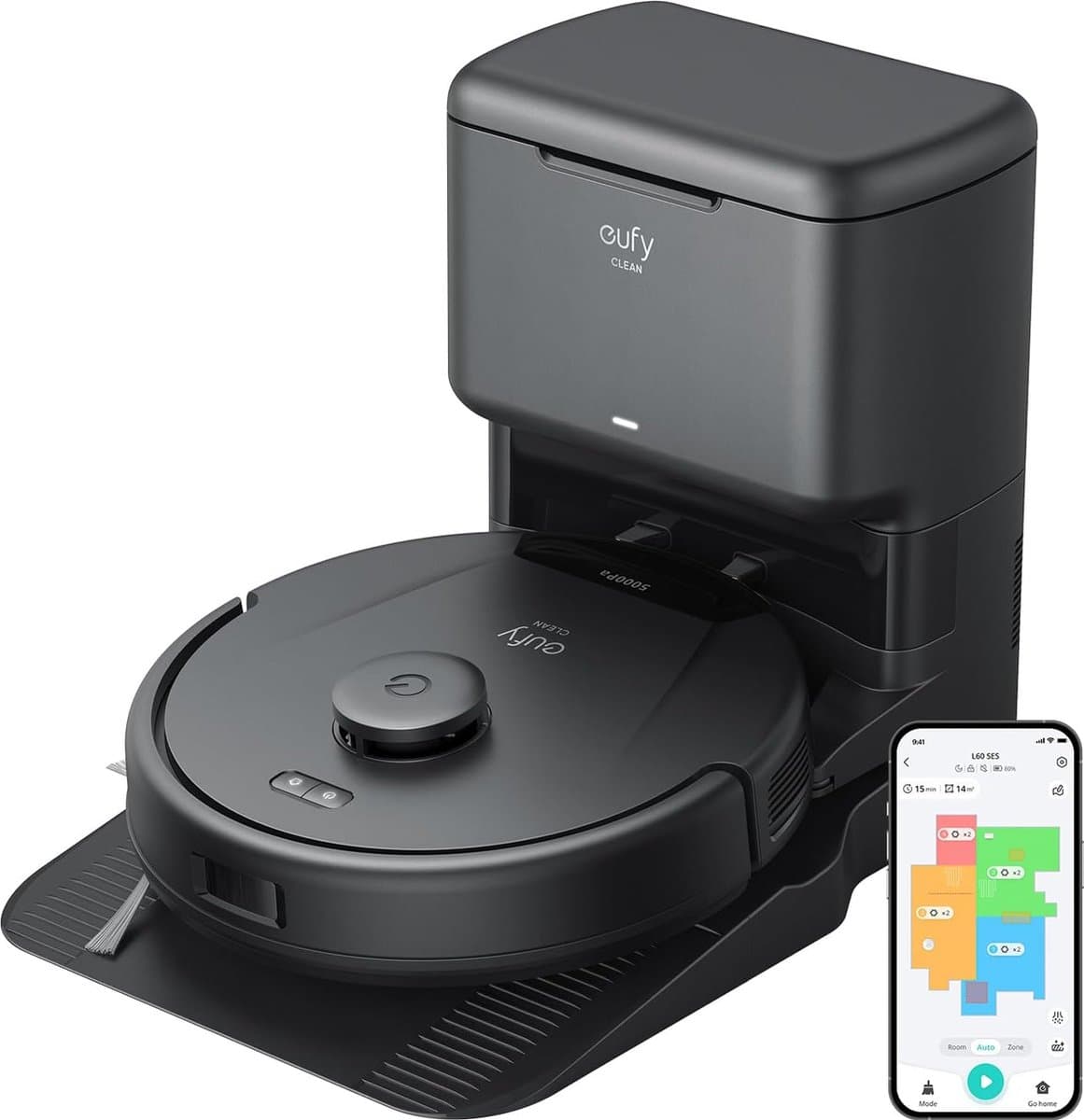 eufy Clean L60 Robotstofzuiger met Zelflegende Station - Robot Vacuum Cleaner - 5000Pa Zuigkracht, iPath Laser Navigatie — afbeelding 1