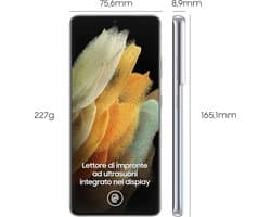 Samsung Galaxy S21 Ultra 5G SM-G998B 17,3 cm (6.8") Dual SIM Android 11 USB Type-C 12 GB 256 GB 5000 mAh Zilver