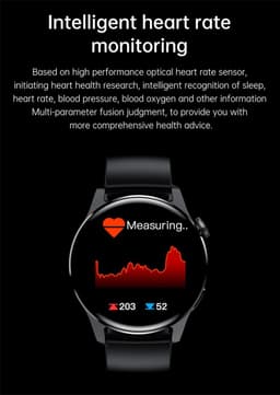 DrPhone ModelX5 - Metalen Smartwatch 46mm - A-GPS - Sport Mannen - Touchscreen - Berichten - Bluetooth Bellen + Extra Siliconen Band - Zwart — thumbnail 11