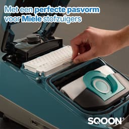 SQOON® HEPA Filterset o.a. geschikt voor Miele Air Clean - Complete C2 en C3 & Compact C1 en C2 stofzuigers - 2 STUKS - Gelijk aan model: SF-HA 50 — thumbnail 2