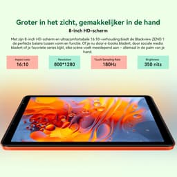 Blackview ZENO 1 Tablet - 8 inch Android 15 Tablet - 12 GB RAM+64 GB ROM(2TB TF) - T615 8-Kern KI-Chip - 4G LTE+WiFi 5G - 6000mAh - Face ID - Widevine L1 - BT5.2 - Groen — thumbnail 3