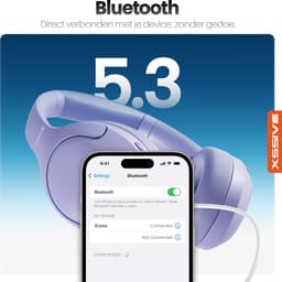 Xssive H11 Bluetooth Hoofdtelefoon met Noise Cancelling - 40mm Titanium Drivers & 50U Speeltijd - Paars — thumbnail 7