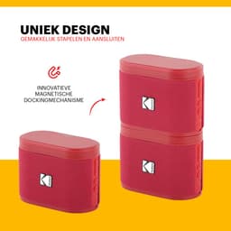 Kodak SoundBrix Bluetooth Speaker – Draadloze Muziek Box – 5W RMS – Rood — thumbnail 3