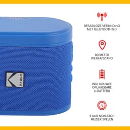 Kodak SoundBrix Bluetooth Speaker – Draadloze Muziek Box –5W RMS - 2pcs – Blauw — thumbnail 2
