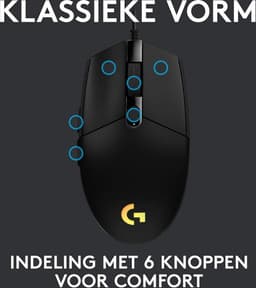 Logitech G203 LIGHTSYNC - Bedrade Gaming Muis - RGB verlichting - Zwart — thumbnail 3