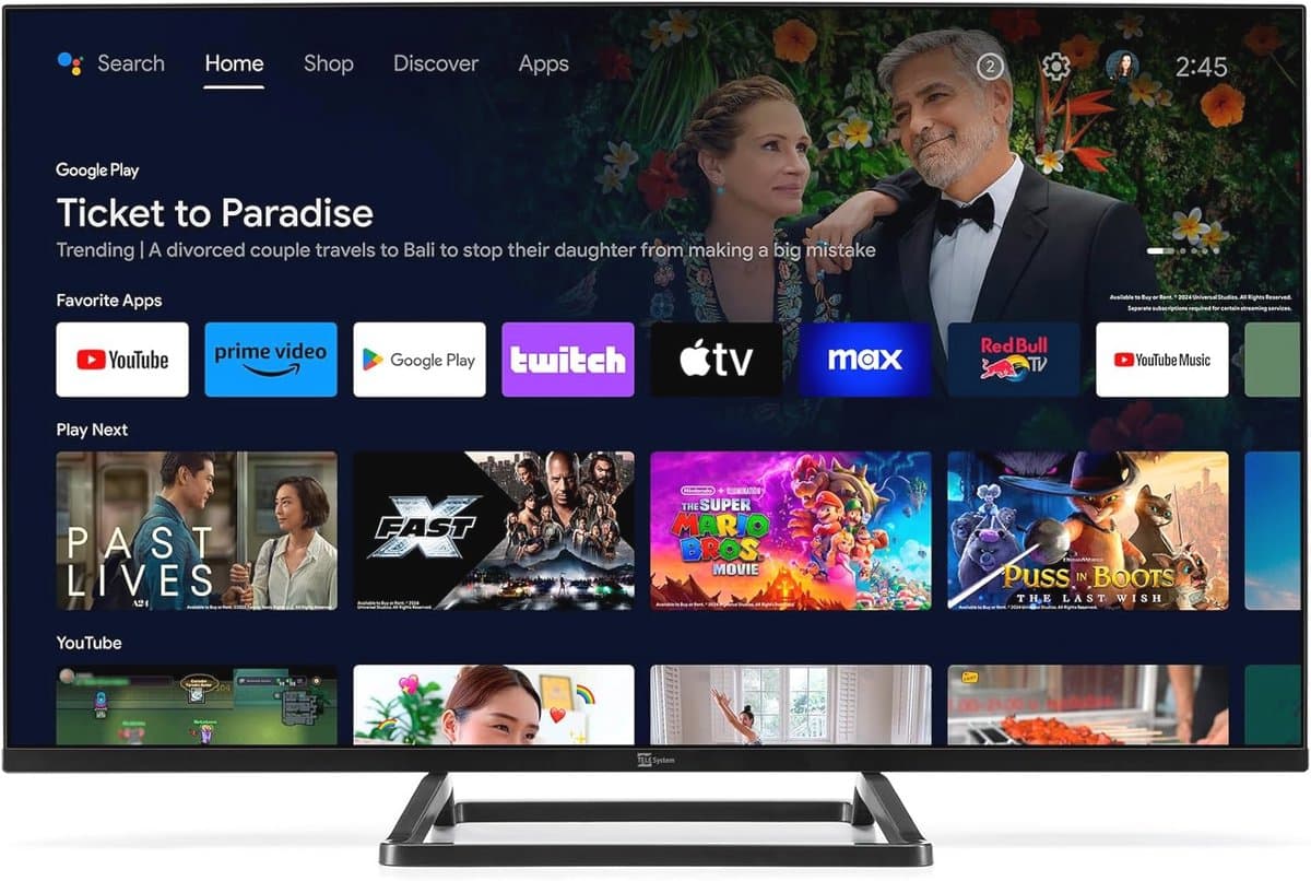 32 Inch Smart TV met Android TV, Google Cast en HDMI poorten — afbeelding 1
