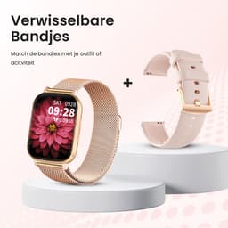 Avalue Smartwatch Dames & Heren - AMOLED Screen - AI Feature - Stappenteller - Bloeddrukmeter - Geschikt voor alle Smartphones - Roségoud — thumbnail 10