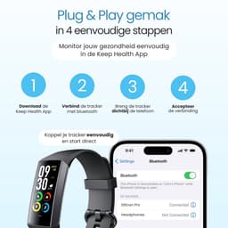 Siltcon® Activity Tracker Pro – Stappenteller Horloge - Hartslagmeter – Bloeddrukmeter - Slaapmonitor - Saturatiemeter – Sporthorloge – Smartwatch Dames, Heren & Kinderen - Universeel - RVS - Elke pols - Incl. 2 Bandjes — thumbnail 13