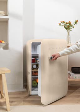 CREATE - Koelkast in retrostijl - Zand - Handvat Zilver - FRIDGE RETRO 107L — thumbnail 4