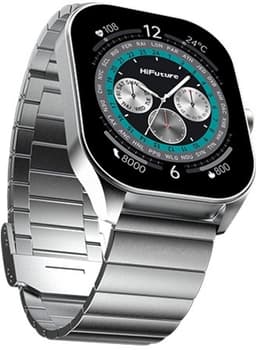 HiFuture Apex Roestvrijstalen Smartwatch heren, 2.04 Amoled Display, IP68 waterdicht, Tot 7 dagen batterijduur, hartslagmeter, Stappenteller, Compatibel met iOS en Android (Zilver) — thumbnail 14