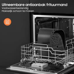 Dewelling XL 6,5 L Airfryer 625A – 1700 W heteluchtfriteuse met metalen binnenruimte, 8 programma’s en touchscreen– eenvoudig te reinigen — thumbnail 2