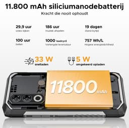 DOOGEE Blade 20 Max 4G - Robuuste Smartphone - Robuuste Telefoon - 36GB RAM + 1TB ROM /2TB TF - Helio G100 - 11800 mAh/ 33 W - 6,6 inch + 120 Hz - 3 kaartsleuven - 20MP Nachtzicht - Face ID - IP68 - Natuurlijk — thumbnail 11