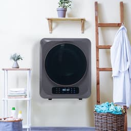 Re-purelife® Compacte Wasdroger met UV-Desinfectie - 6 Programma's - 3-4 kg Capaciteit - Geschikt voor Opbouw of Opstelling - Stille Werking & Helder LED-Display - Grijs — thumbnail 1