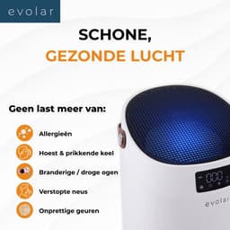Evolar Luchtreiniger met HEPA 13 Filter - CADR: 400m3/h - Air Purifier - Slaapmodus - Luchtkwaliteit Indicator - Pure4 + — thumbnail 3