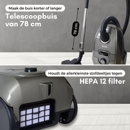 RYER Stofzuiger met Zak - 3L - 7m Snoer - 3 Sterke Standen - Vacuum Cleaner - HEPA — thumbnail 6