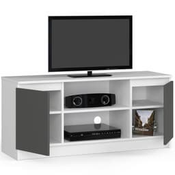 TV Meubel / AKORD Furniture Factory / Wit - Grafietgrijs / 2 Deuren / 40 cm x 120 cm — thumbnail 5